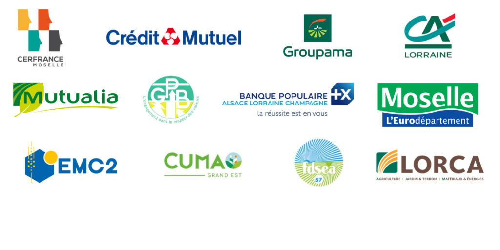 Logos des partenaires des Jeunes Agriculteurs de Moselle